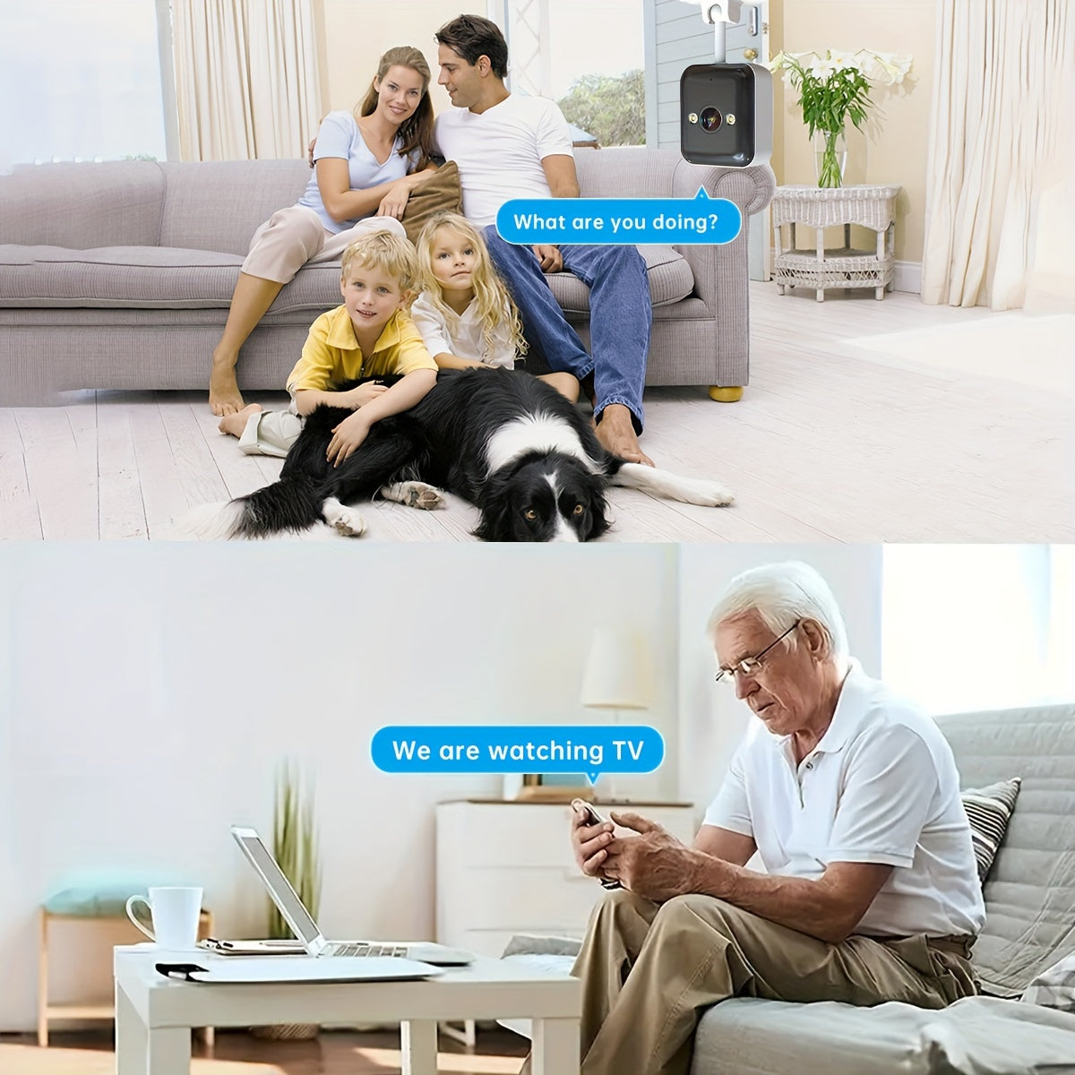 JOOAN 1080P Full HD Wireless Security Camera with 2.4G WiFi, Full Color Night Vision, Two-Way Audio, Motion Detection, Built-in AP Hotspot, No Network Needed, USB Powered for Home Safety, Pet & Elderly Care, Wireless Outdoor