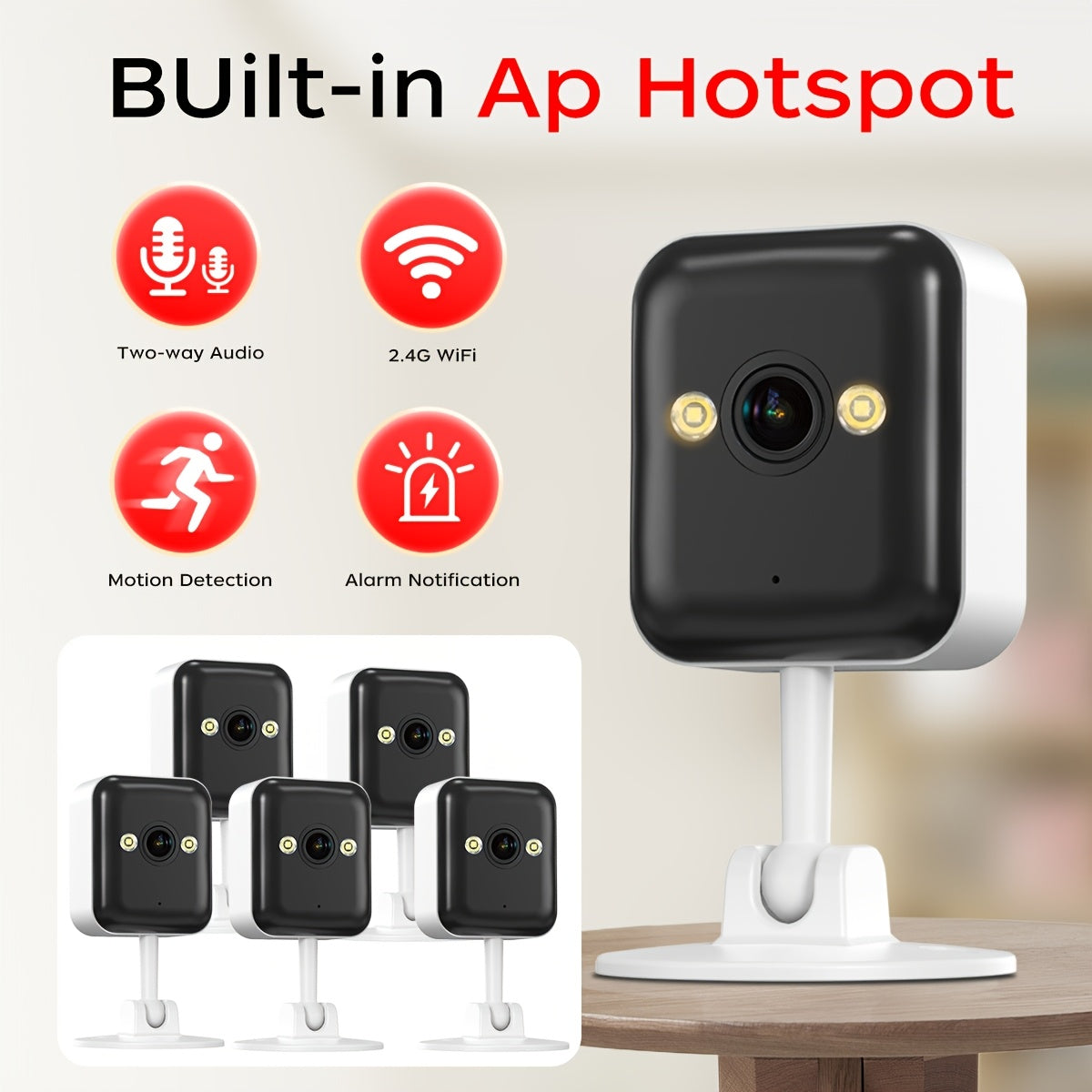 2pcs 1080P HD Wireless Security Cameras with Smart AI Detection, Spotlight, Color Night Vision, WiFi Connectivity, Cloud/SD Storage, Two-Way Audio - USB Powered, Wall Mountable for Home Safety, Wireless Outdoor Security Camer