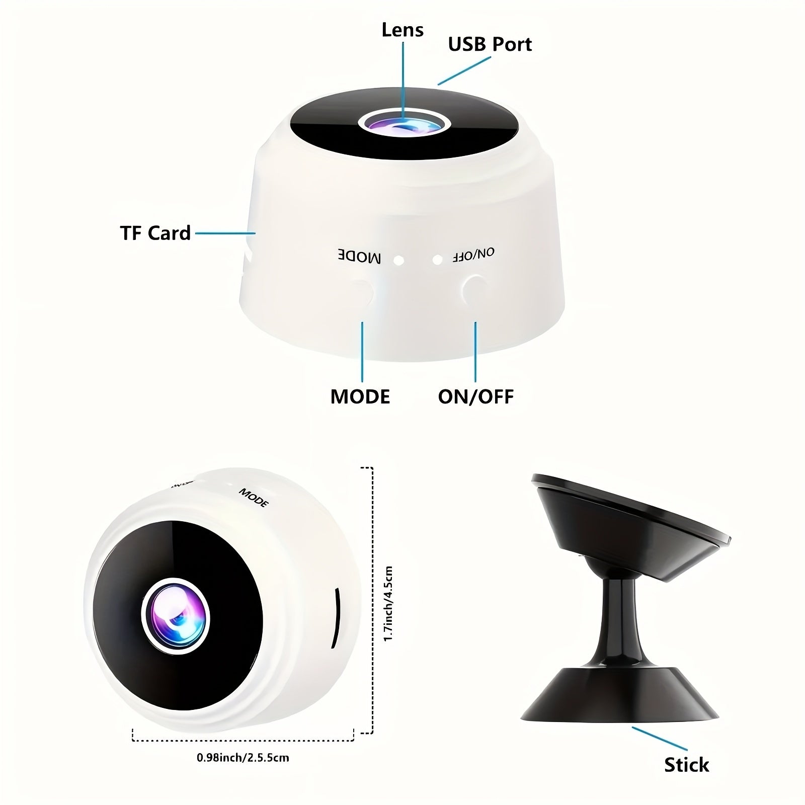 Wireless Security Camera 1080P HD Indoor/Outdoor with Night Vision, Motion Detection Alerts, Voice Assistant Compatible, USB Rechargeable, Wi-Fi Enabled for Home Security Surveillance, Wireless Outdoor Security Camera, Proper