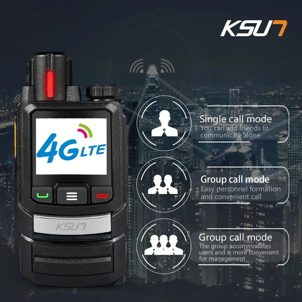 Andriod 8.1 Walkie Talkie For Newest Zello GLOBAL Radio Long Range 4G Network SIM Card Optional Mobile Radio POC KSUT ZL60