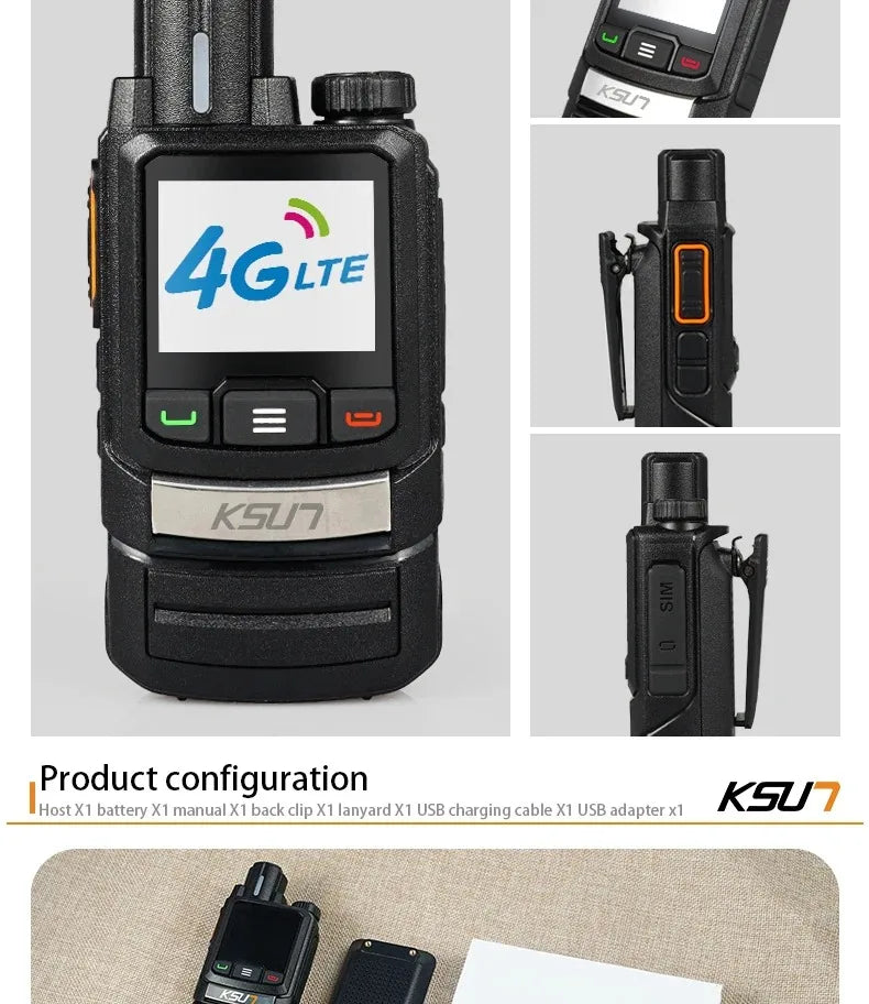 Andriod 8.1 Walkie Talkie For Newest Zello GLOBAL Radio Long Range 4G Network SIM Card Optional Mobile Radio POC KSUT ZL60