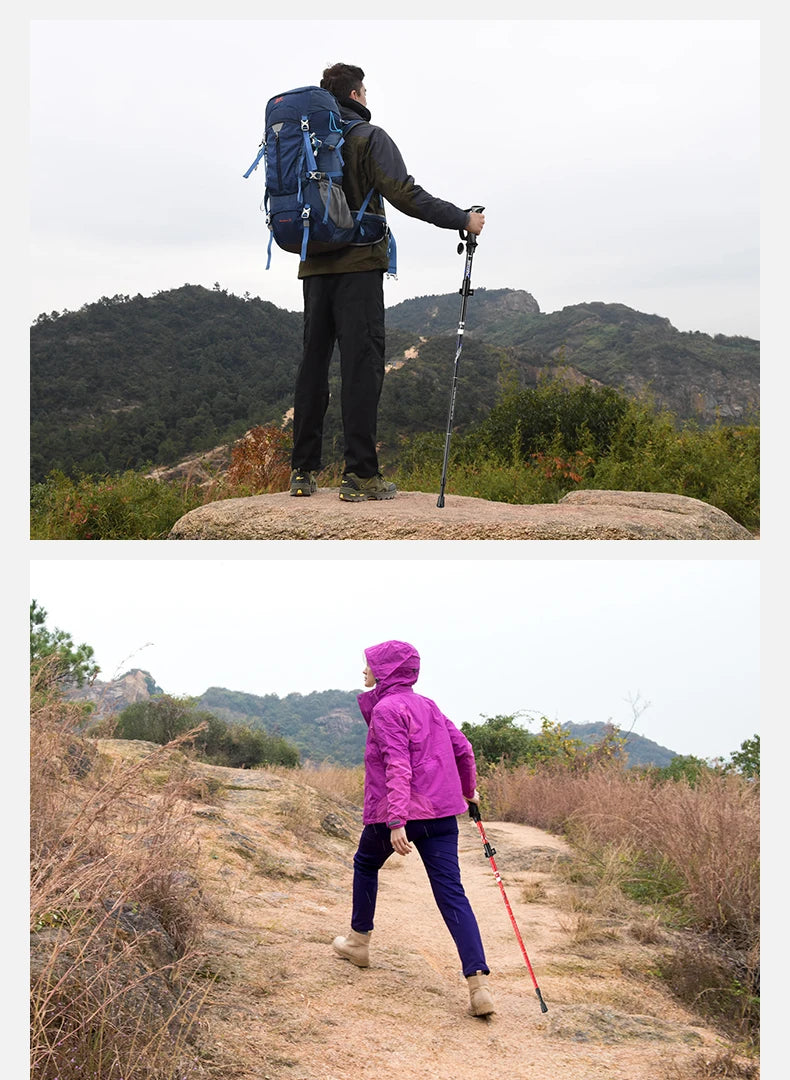 BSWOLF 2Pcs Ultralight Trekking Poles  Walking Sticks Hiking Canes  Folding Aluminum Walking Pole  Nodic Walking Sticks