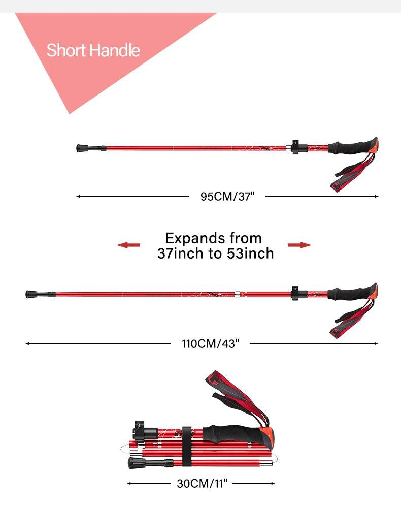 BSWOLF 2Pcs Ultralight Trekking Poles  Walking Sticks Hiking Canes  Folding Aluminum Walking Pole  Nodic Walking Sticks