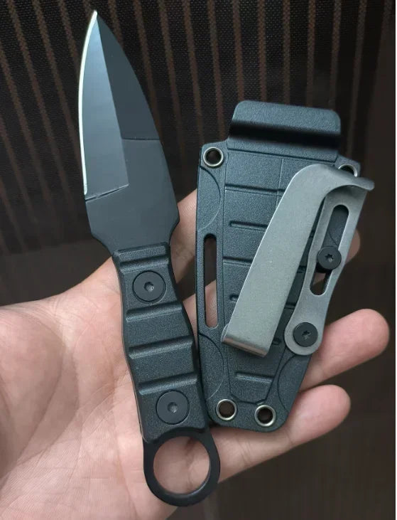 Camping Adventure Portable Straight Knife with K-sheath Outdoor EDC High Hardness Survival Knife for Outdoor Activities