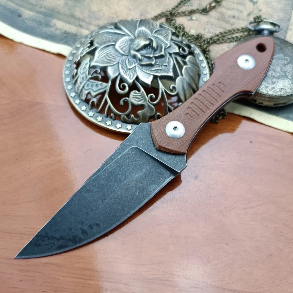 Durable High-hardness Outdoor Survival Mini Straight Knife Survival Defense Rescue EDC Tool Portable Multi-purpose Cutting Knife