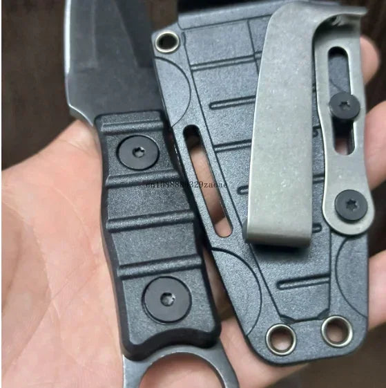 Camping Adventure Portable Straight Knife with K-sheath Outdoor EDC High Hardness Survival Knife for Outdoor Activities
