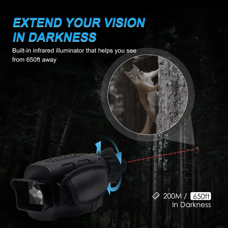 Monocular Night Vision Device 1080P HD Infrared 5x Digital Zoom Hunting Telescope Outdoor Day Night Dual Use 100% Darkness 300m