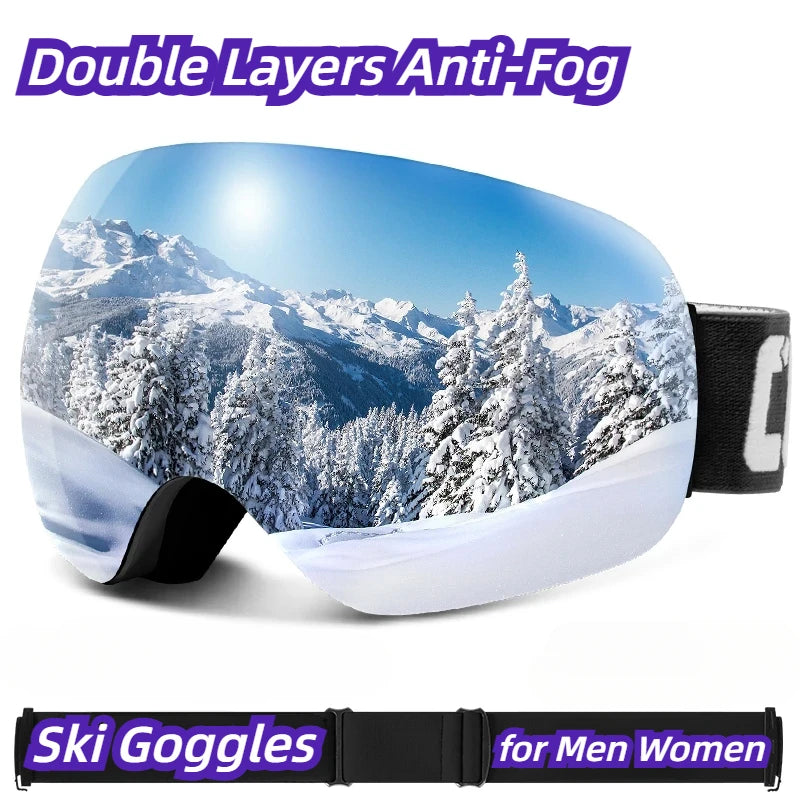 Ski Goggles Winter Snow Sports Goggles Double Layers Anti-Fog Outdoor Snow Snowboard Glasses for Men Women Protection Ski Mask