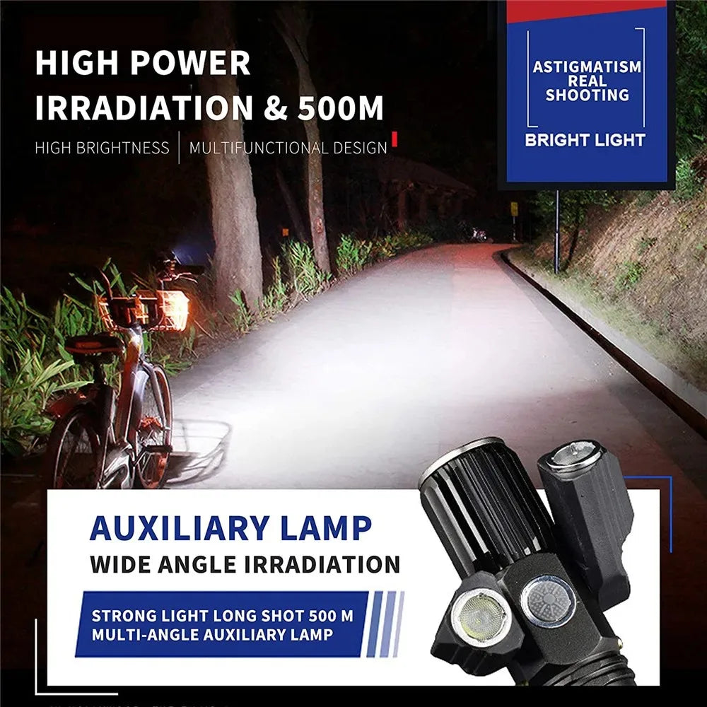 Tactical Flashlight 13000 Lumens 360' Adjustable USB Rechargeable Torch 18650 Hand Lamp Zoomable Bicycle Light Best For Camping