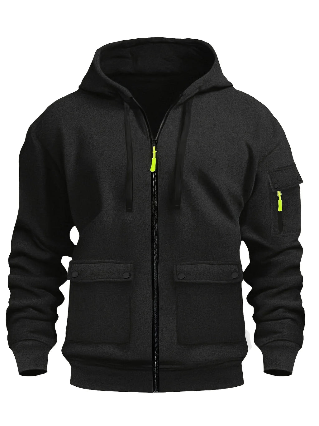 Zipper Hoodies 2025 Autumn Winter Men's New Long Sleeve Hooded Sweatshirt Fashion pocket decoration Male Fleece Outfit sports