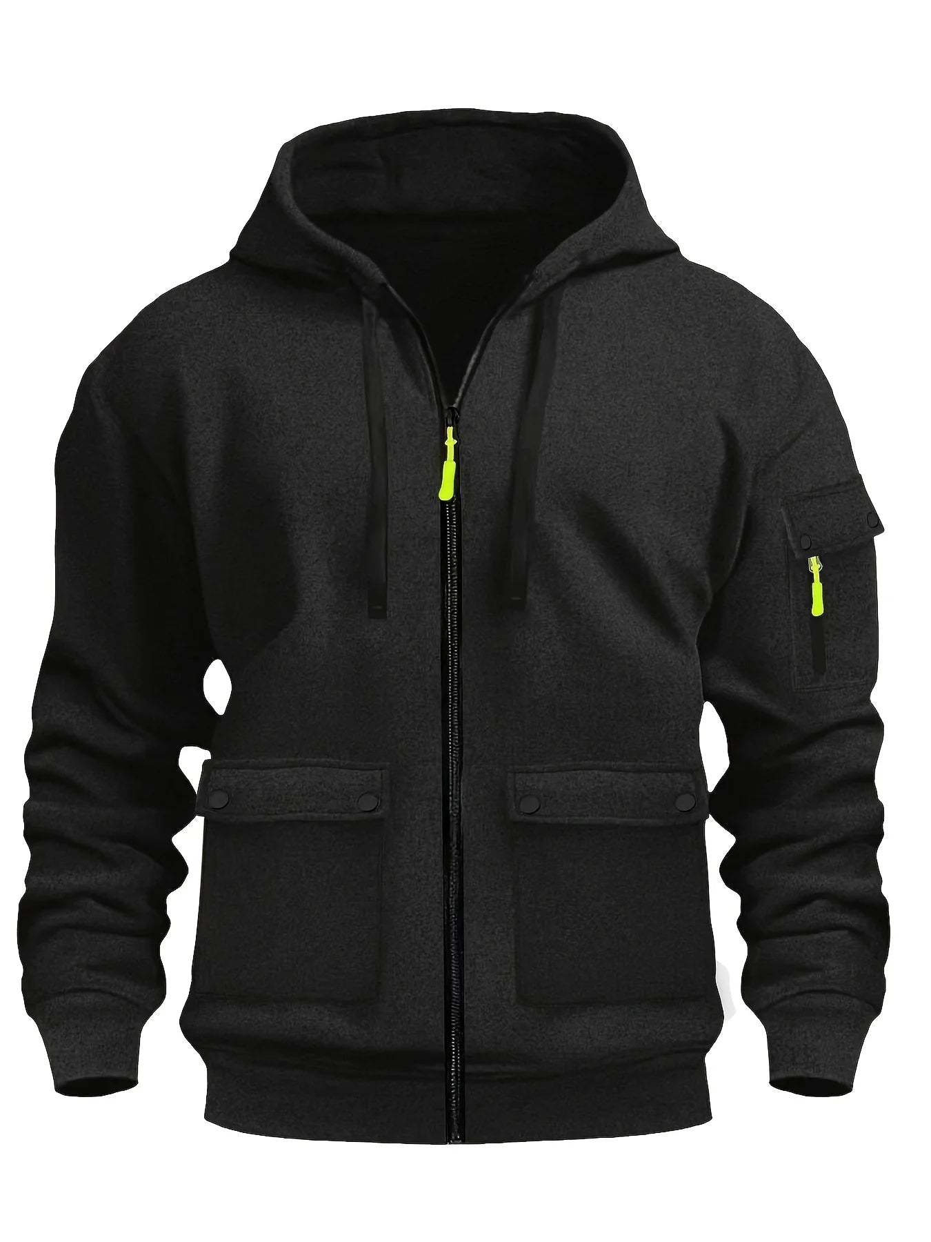Zipper Hoodies 2025 Autumn Winter Men's New Long Sleeve Hooded Sweatshirt Fashion pocket decoration Male Fleece Outfit sports