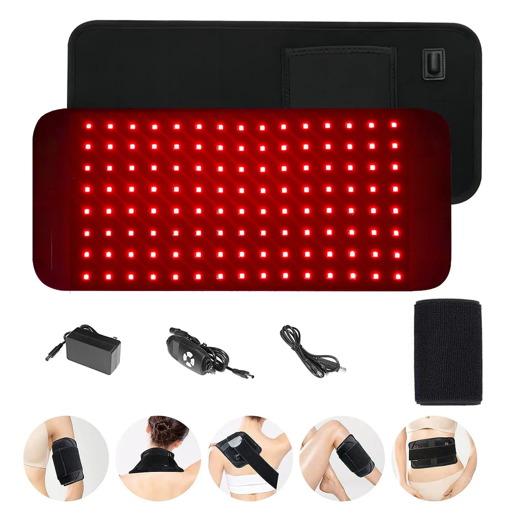 Portable Red Infrared Light Therapy Pad 660nm 850nm LED for Face Body Back Knee Hands Feet - Beauty Heat Relief Device