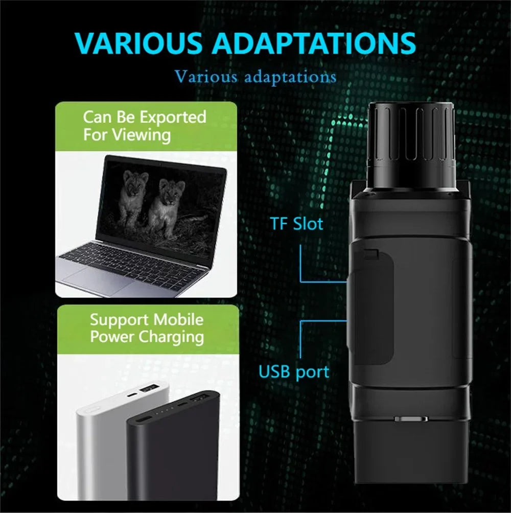 NV016 WiFi Binoculars 5K UHD Night Vision 4Inch Screen 52MP 10X Digital Zoom Low/No Light Vision Telescope for Hunting Camping