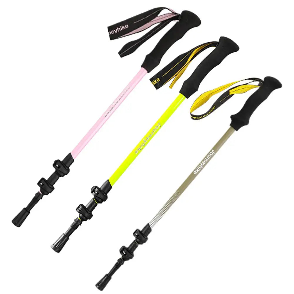 Mountaineering Stick - Carbon Fiber Telescopic Three-section Outdoor Hiking Stick Outdoor Lockable Handrail For Walking