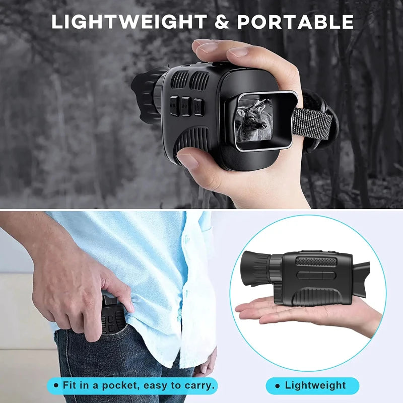 Monocular Night Vision Device 1080P HD Infrared 5x Digital Zoom Hunting Telescope Outdoor Day Night Dual Use 100% Darkness 300m
