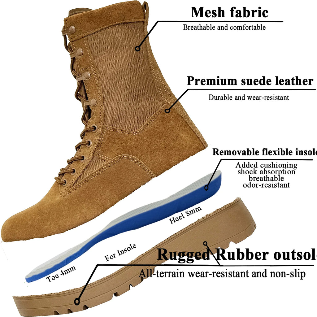 LAHORS® New Man Combat Tactical Boots Waterproof Outdoor Hiking Shoes Desert Army Boots Breathable Male Ankle Boots