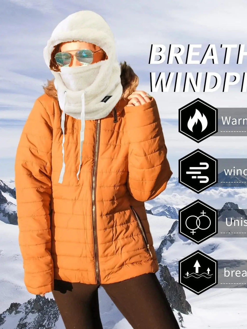 Winter Warm Balaclava Thermal Windproof Ski Hood Motocycle Face Cover Polar Fleece Adjustable Cycling Neck Cover Full Face Mask