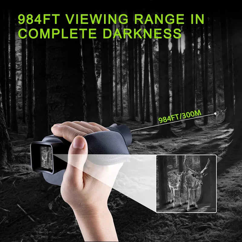 Monocular Night Vision Device 1080P HD Infrared 5x Digital Zoom Hunting Telescope Outdoor Day Night Dual Use 100% Darkness 300m