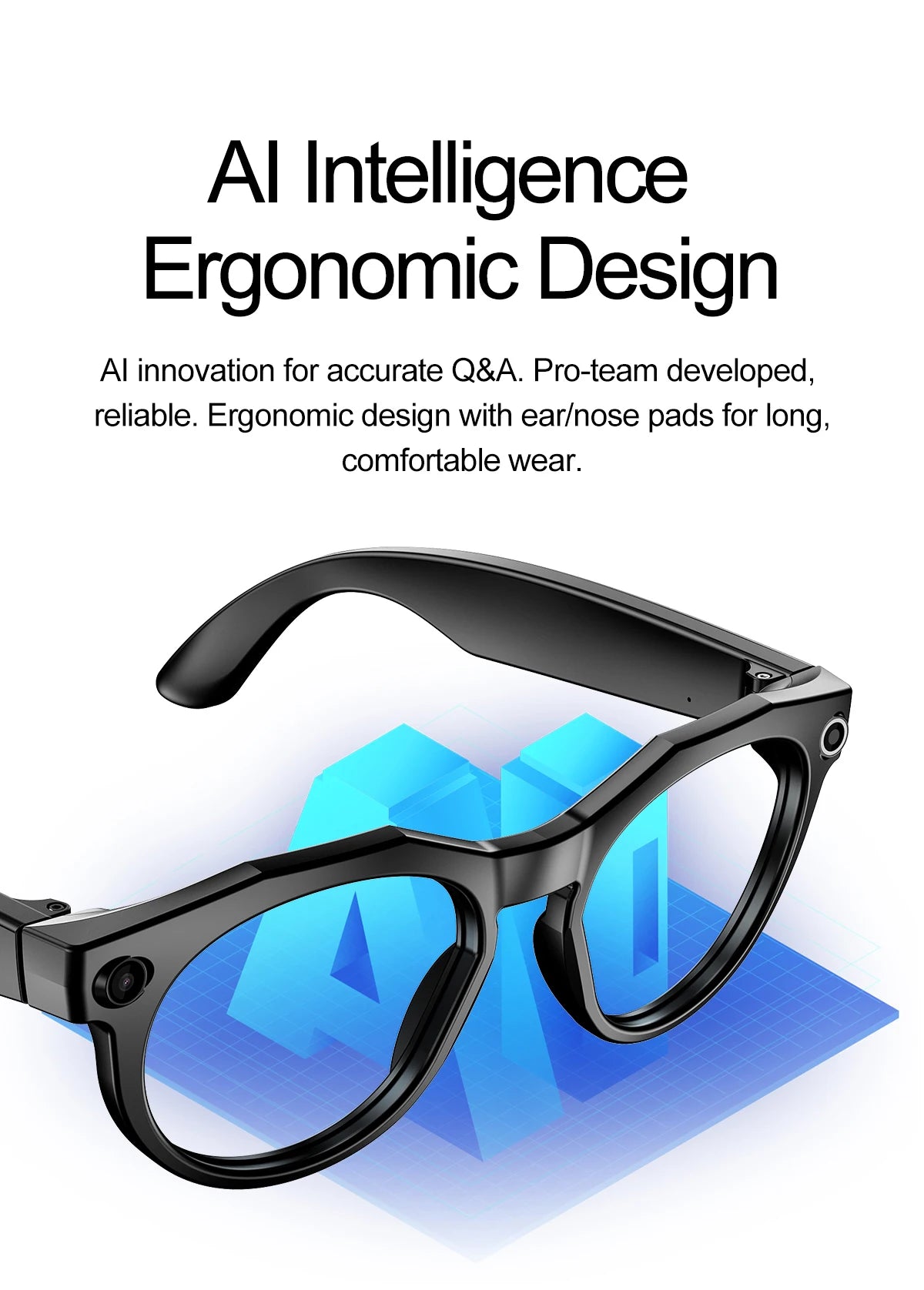 2025 AI Smart Glasses with 8MP Camera Video Recording Translation Sunglasses Bluetooth Call IP66 Waterproof AI Glasses Men Women