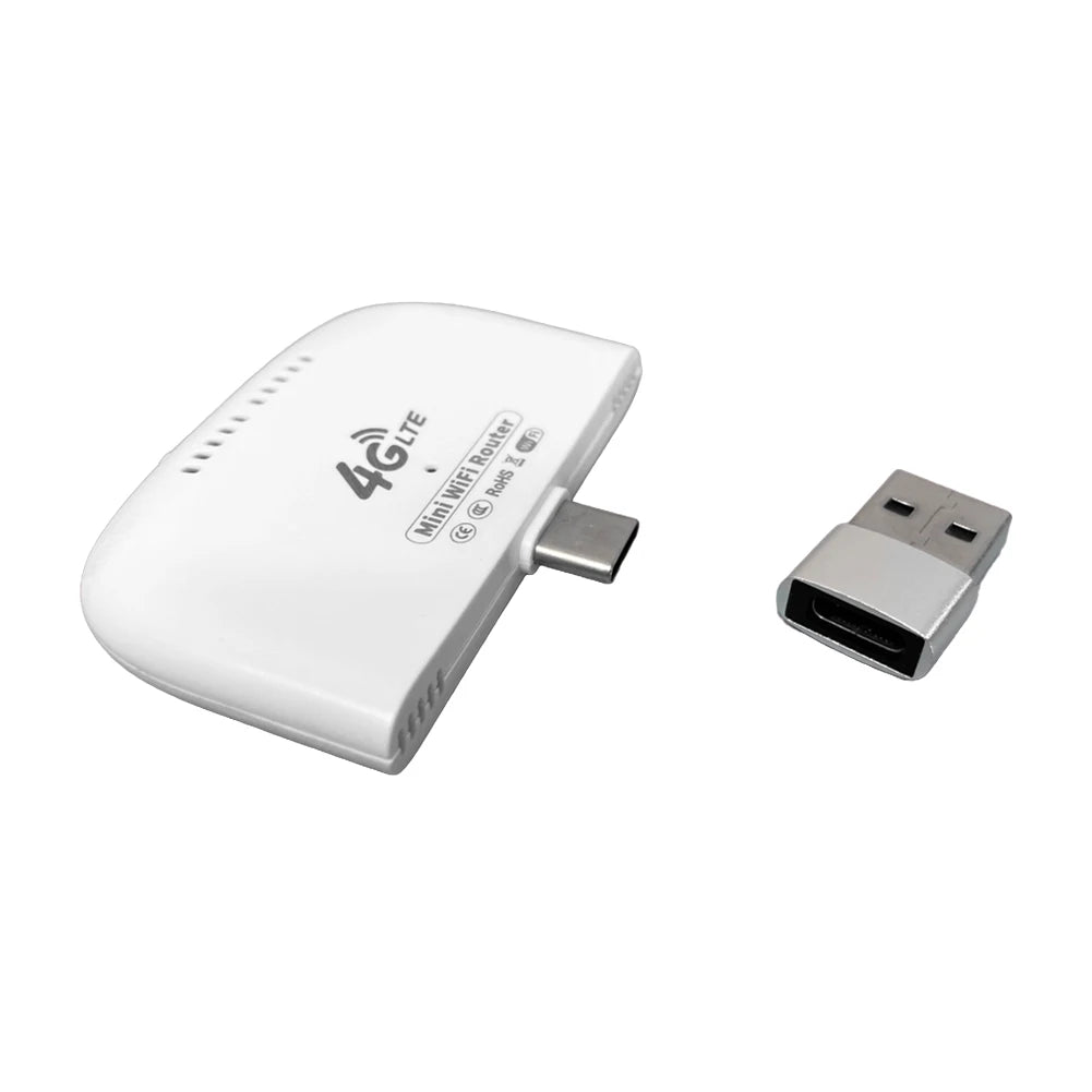 4G LTE Mini WiFi Router with USB Adapter Wireless Mobile Router Hotspot 4G LTE WiFi Modem Router for Home Office Travel Camping