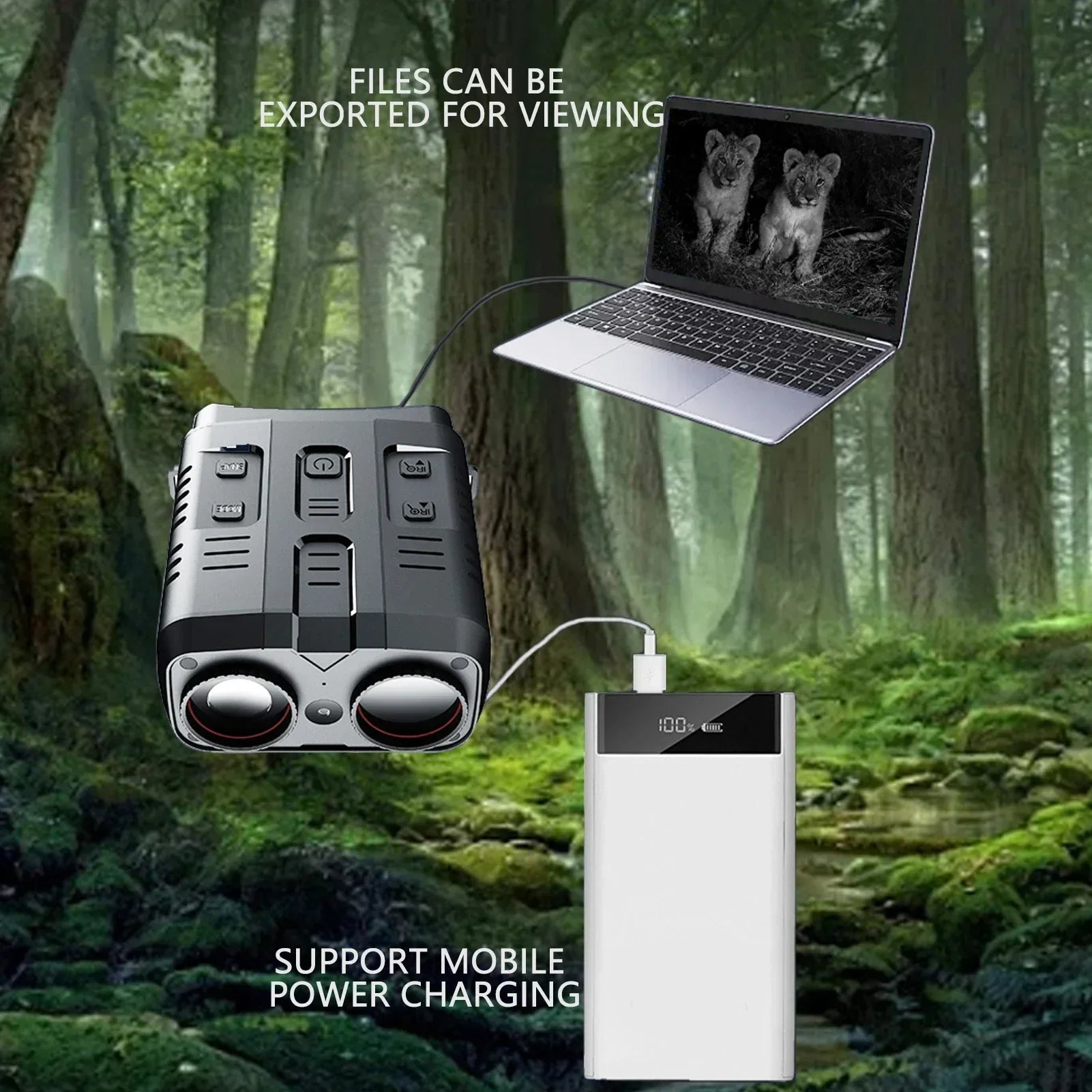 2025 New Video Recorder 4K Night Vision Binoculars 10x Digital Zoom 800m Range 8W Infrared WiFi Telescope for Hunting Camping