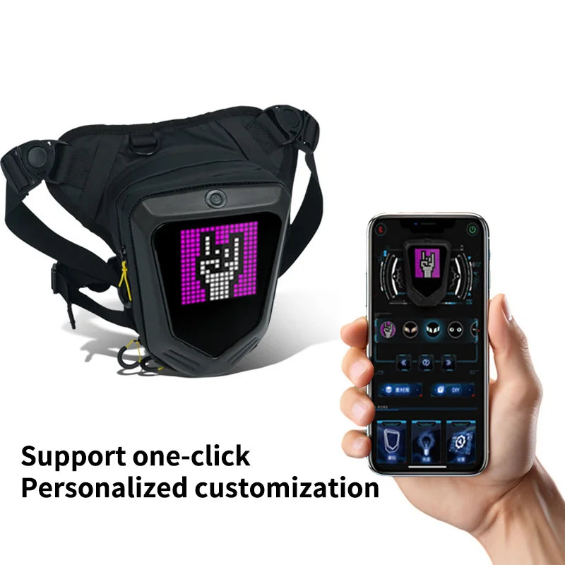 LED Riding Leg Bag Motorcycle Bike DIY pixel screen Single Cross Shoulder Waterproof Outdoor bag Loy Traveler S7-1 FireEye S8-1