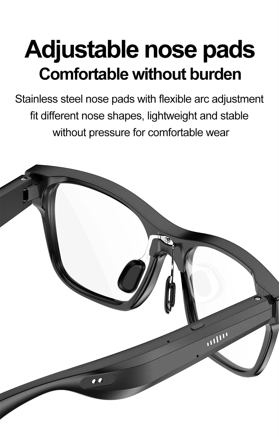 New AI Smart Glasses 500W Camera 1080P Video Smart Glasses with Camera Bluetooth Glasses Anti-Blue Light Glasses Everyday Wear