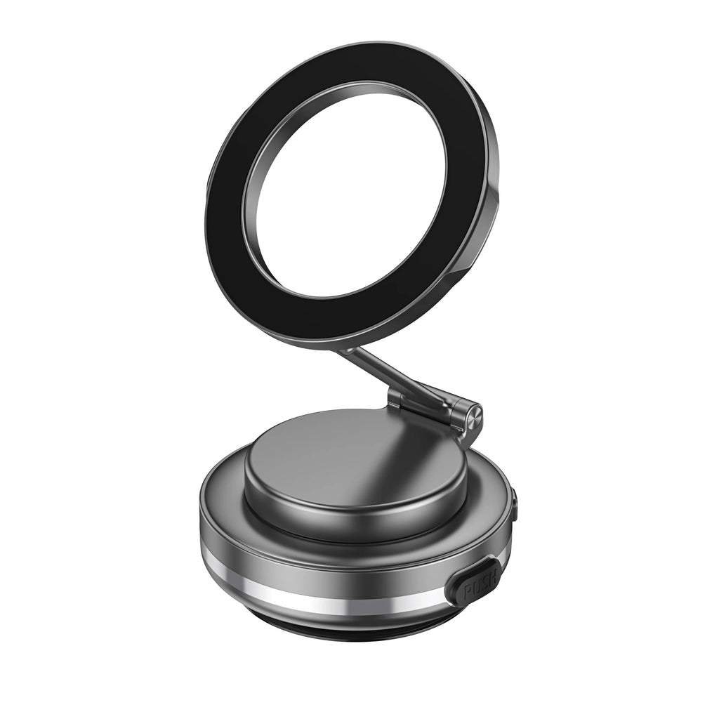 Strong Magnetic Suction Phone Holder, Foldable Design, 360° Adjustable Vacuum Mount for Car, Desk, Bathroom, Universal Use