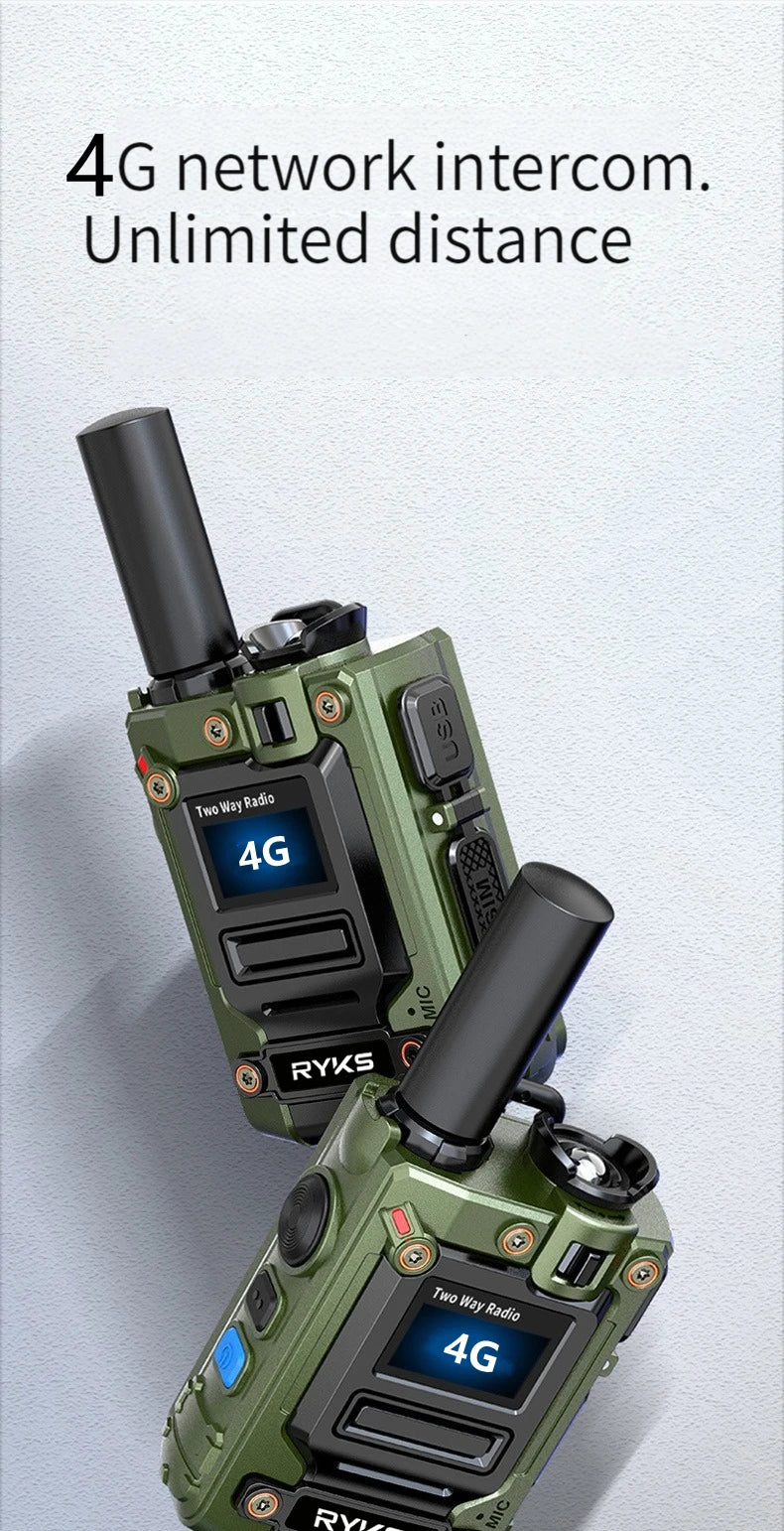 4G Walkie Talkie 5000Km 200 Channels Personalized Names Audio Playback Global Ptt Type C Charger Long Range Ham Two Way Radio