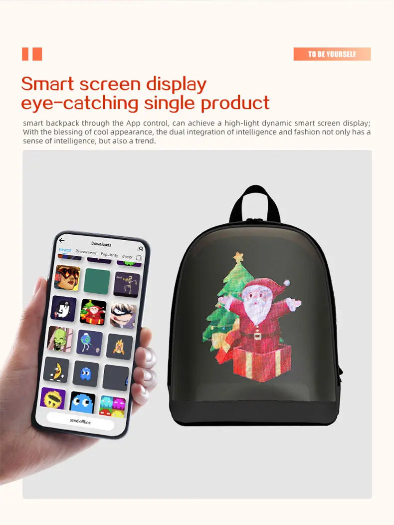 LED Advertising Backpack Portable Backpack with Led Display Magic Smart Walking Billboard APP Control Outdoor Pixel Screen Bag
