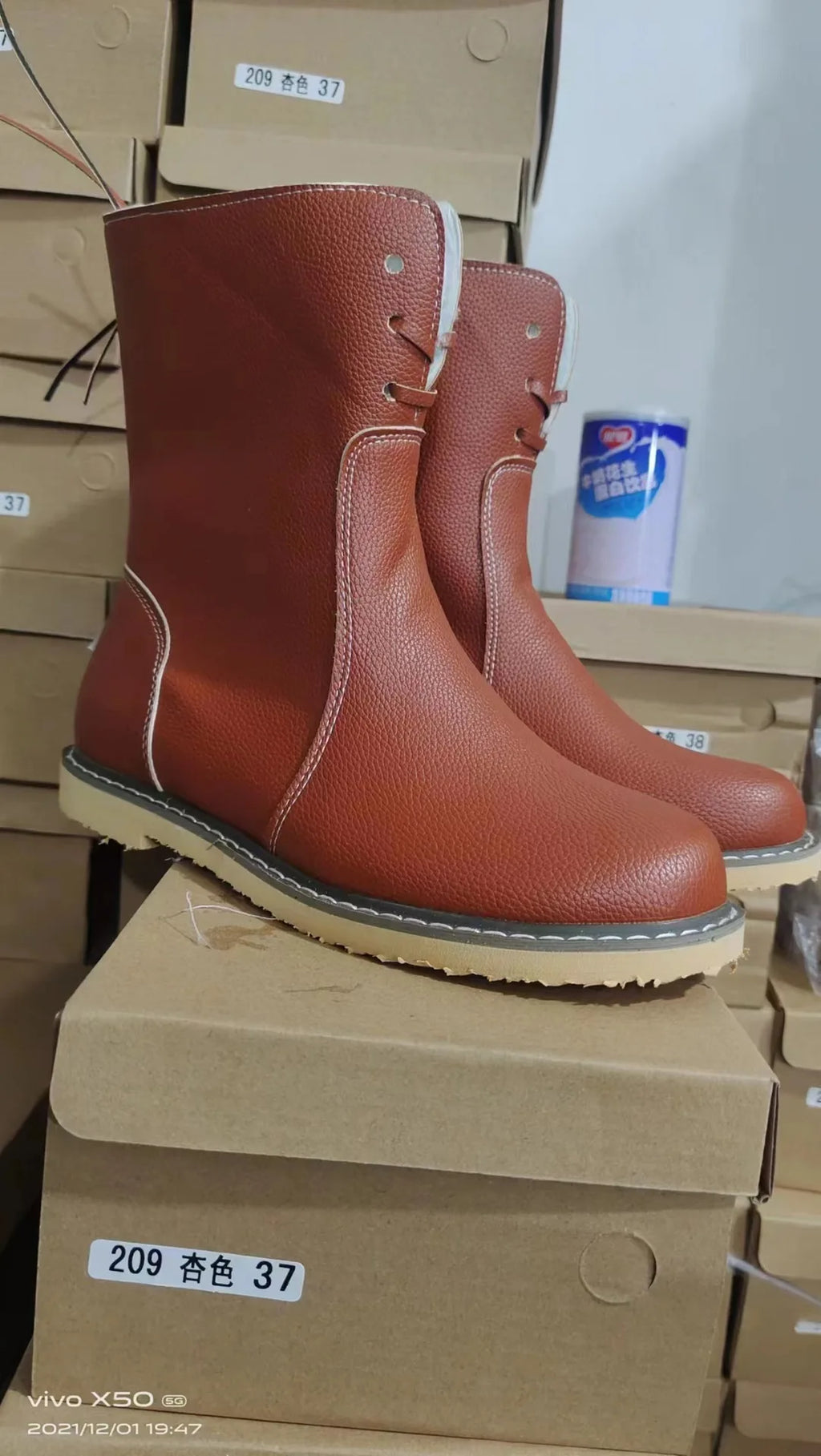 Women's Winter Boots 2025 New PU Leather Women Boots Comfortable Flat Fleece Warm Shoes Women's Ankle Boots Female Footwear