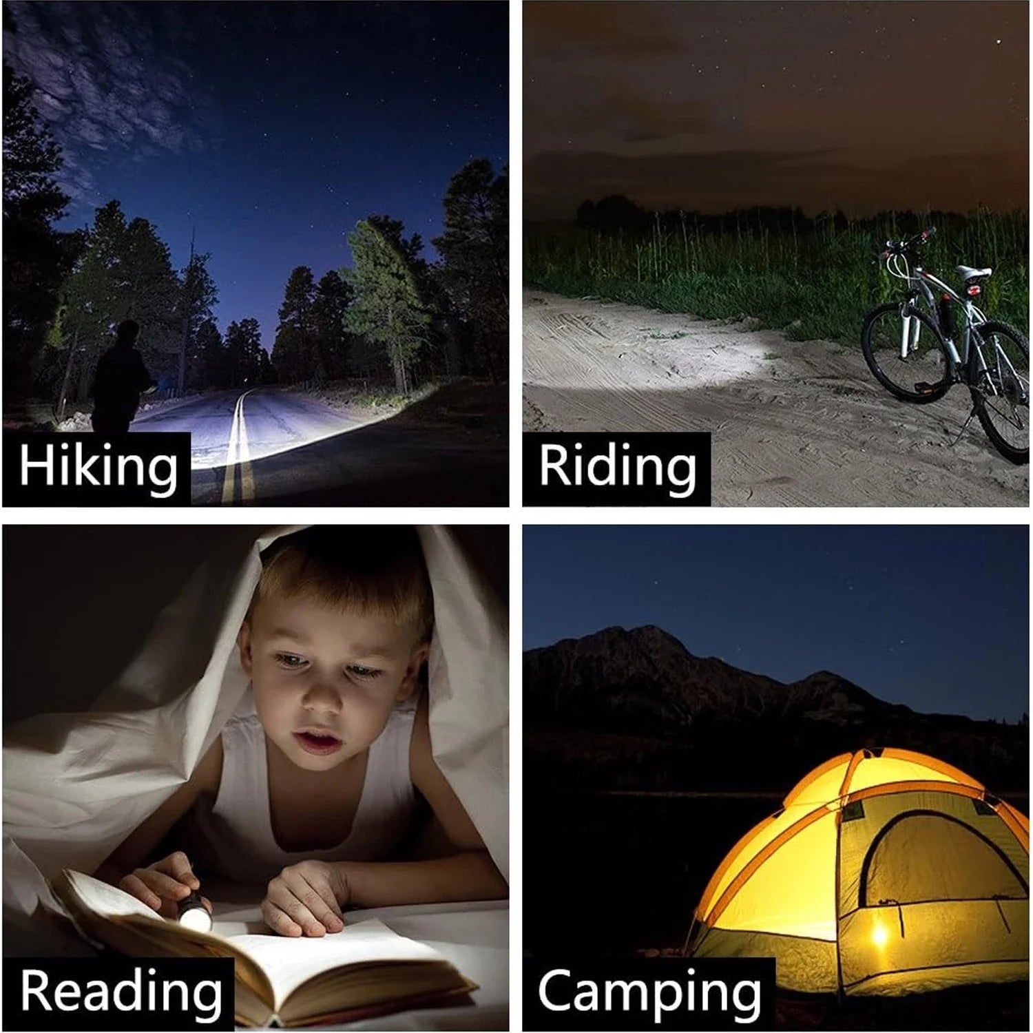 1-5 Waterproof Tactical Flashlights Portable LED Camping Lamps 3-Mode Handheld Powerful LED Torch Light Lanterns Self Defense