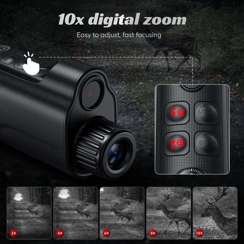 1080P Monocular Infrared Night Vision Device 10X Zoom Day Night Use Photo Video 800M Full Dark Viewing For Hunting Boating