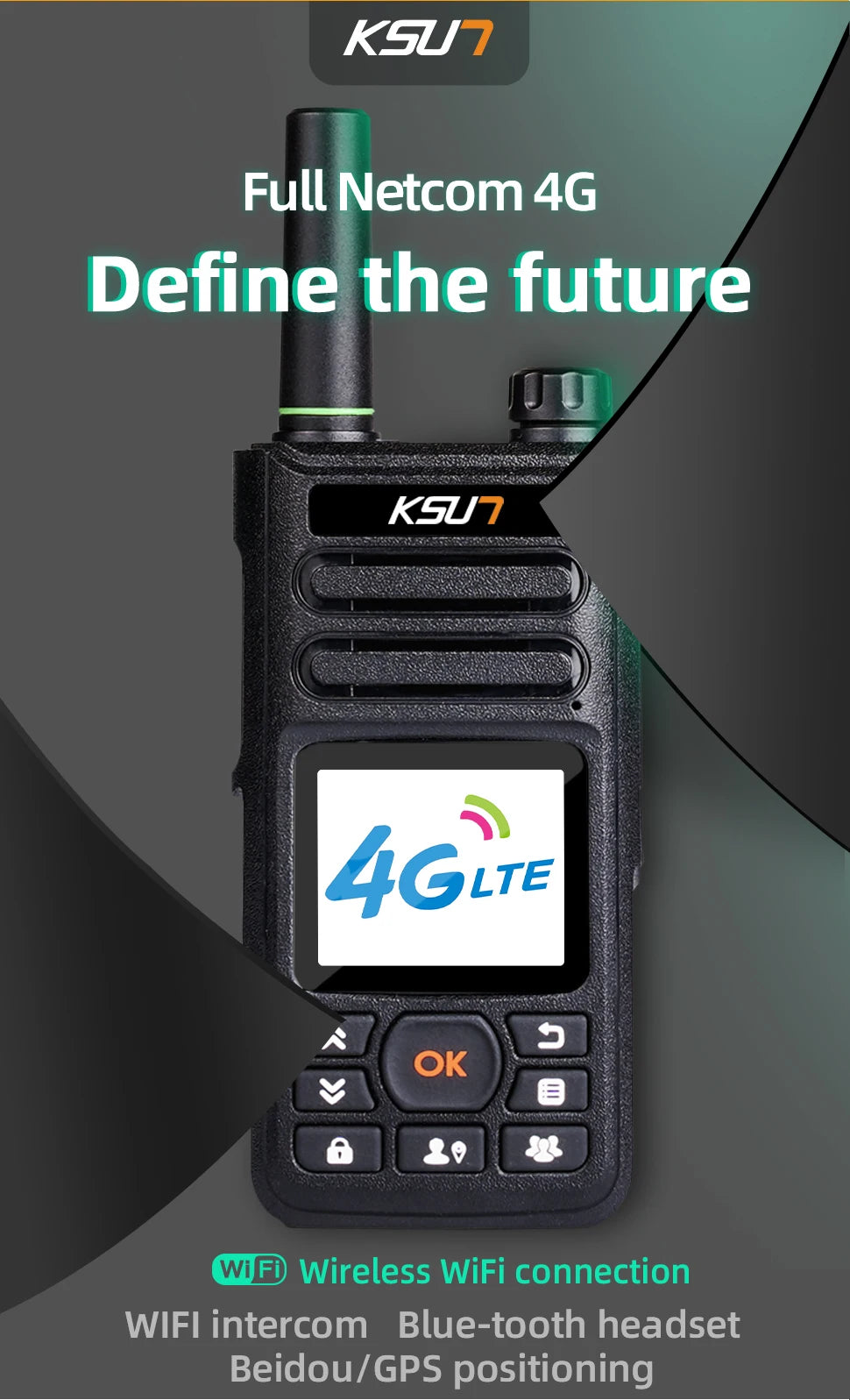 Long Range Walkie Talkie 4g Network  Android Internet Wifi Compatible With ZELLO App 100KM Global POC Radio Station KSUN ZL10