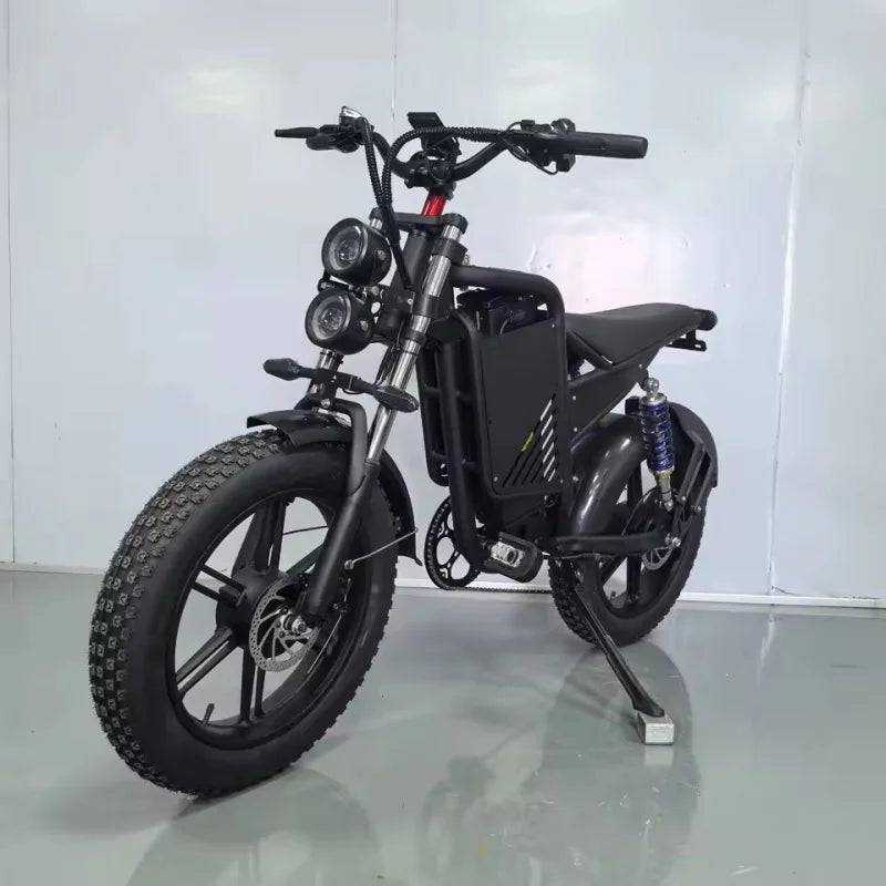 E-bike 20-inch double shock absorber, 1500W 48V 30AH endurance electric bicycle，leisure and entertainment off-road electric bike