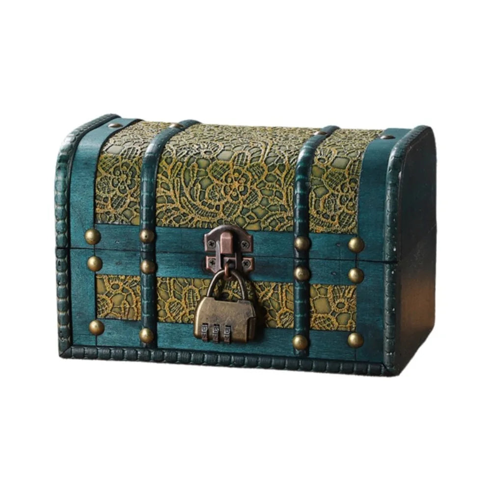 Antique Wooden Storage Box Wooden Antique Finish Jewelry Keepsakes Box Carved Design with Lid Organizers Case Bedroom