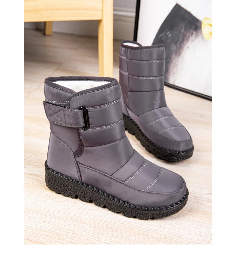 Women Boots 2025 Winter Warm Woman Waterproof Snow Boots Winter Warm Fur Botas Mujer Cotton shoes Black Ankle Boots For Women