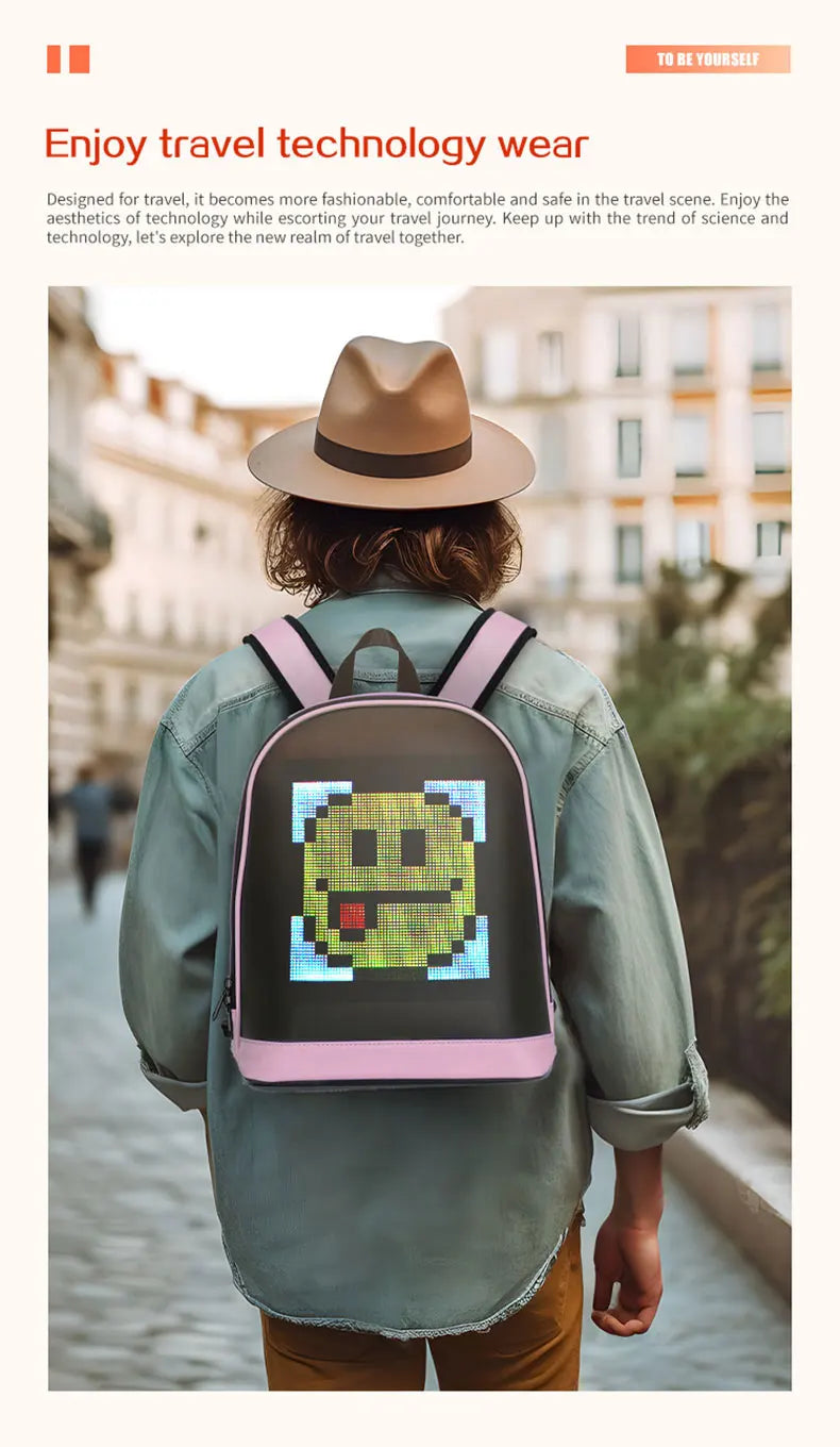 LED Advertising Backpack Portable Backpack with Led Display Magic Smart Walking Billboard APP Control Outdoor Pixel Screen Bag