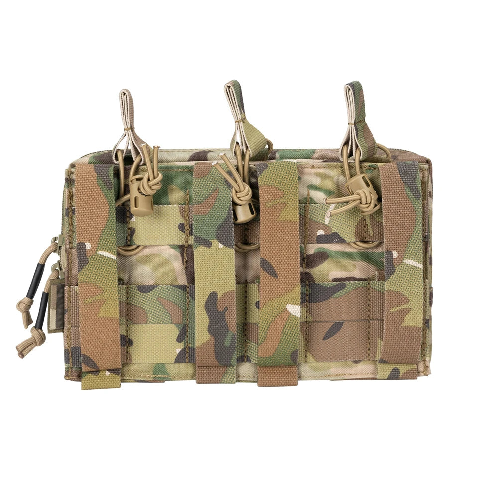 Tactical Molle Pouch with Triple Magazine Pouch Open-Top Mag Pouches Universal Cartridge Holder Accessories Bag