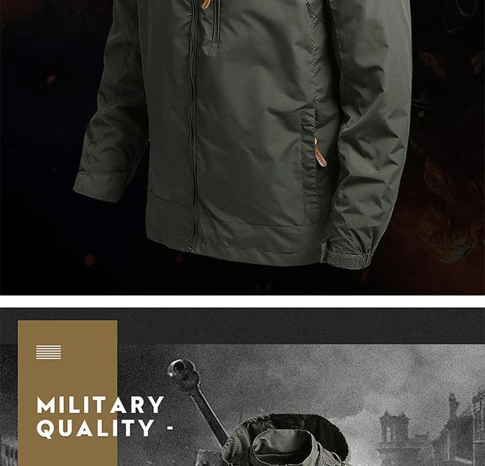 Men's Casual Waterproof Jacket Windbreaker Men Outerwear Men's Clothes Winter Jacket Fashion Coat Hoodies Camping Hiking Jacket