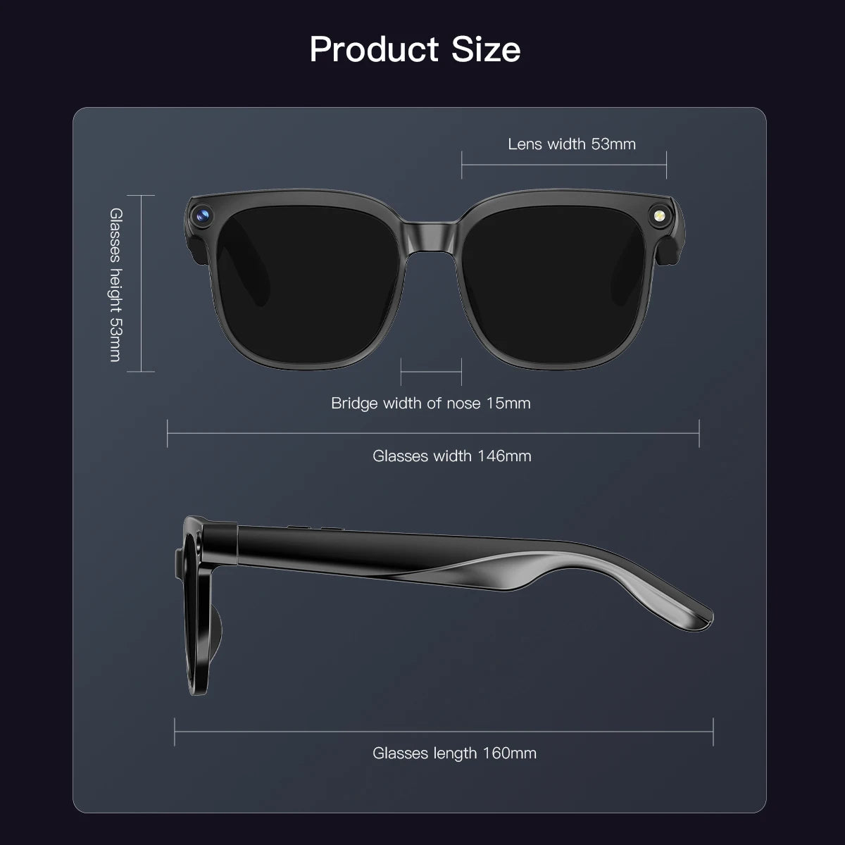 AI Smart Glasses 8MP Camera Video Recording ChatGPT Music Play Headphone Bluetooth Men Women Gifts Fashionable Glasses  2025