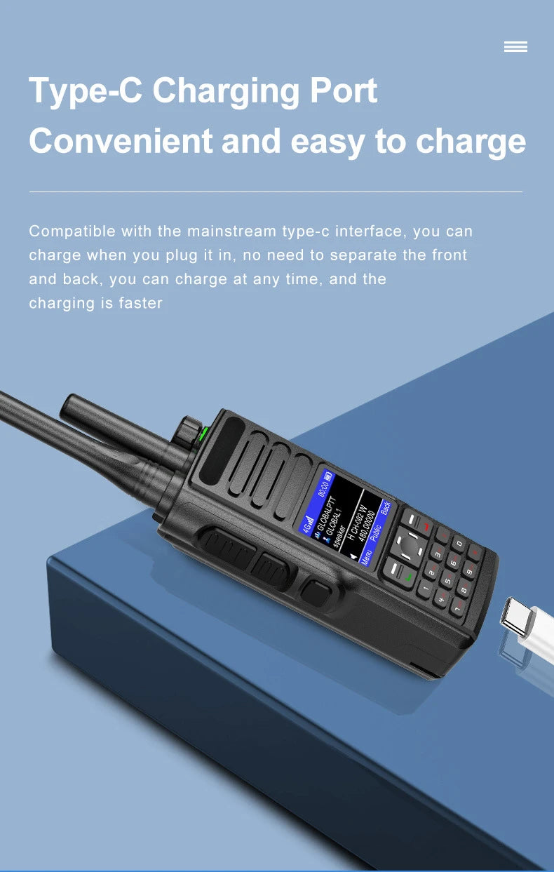 4G Digital Walkie Talkie, Dual Mode, Analog, High Power, 10W Cross-border, unlimited Distance