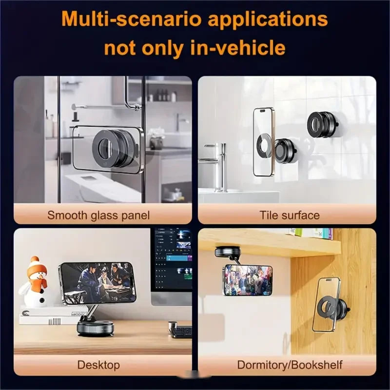 360° Rotating Vacuum Magnetic Car Phone Holder  New Model Dashboard Glass Mount Multi-Scenario Automotive Navigation Stand