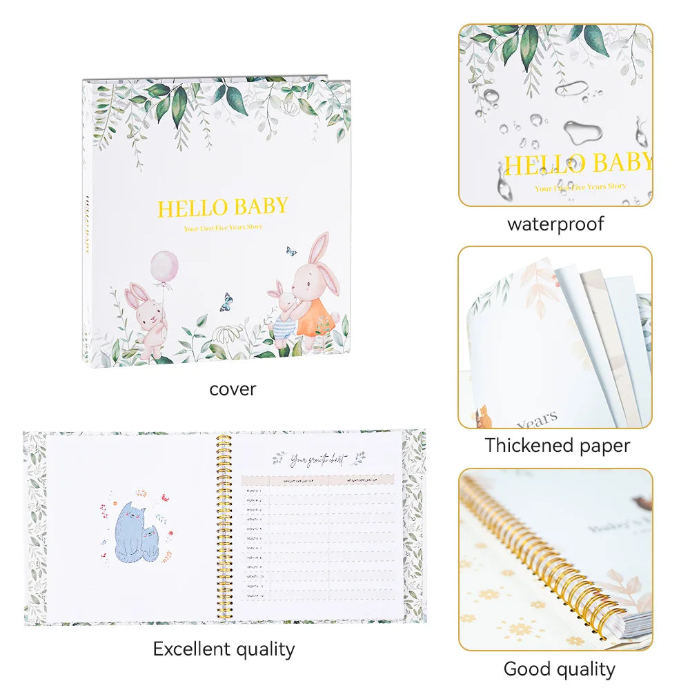 Baby Memory Book Scrapbook Photo Album Pregnancy Diary Cute Animal Keepsake Record Growth Journal Hand Account For New Parents