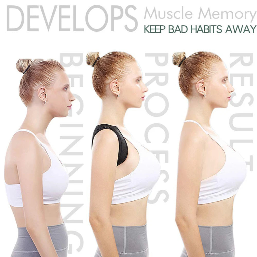 WOMENS Adjustable Back Shoulder Posture Corrector Belt Clavicle Spine Support Reshape Your Body Home Office Sport Upper Back Neck Brace
