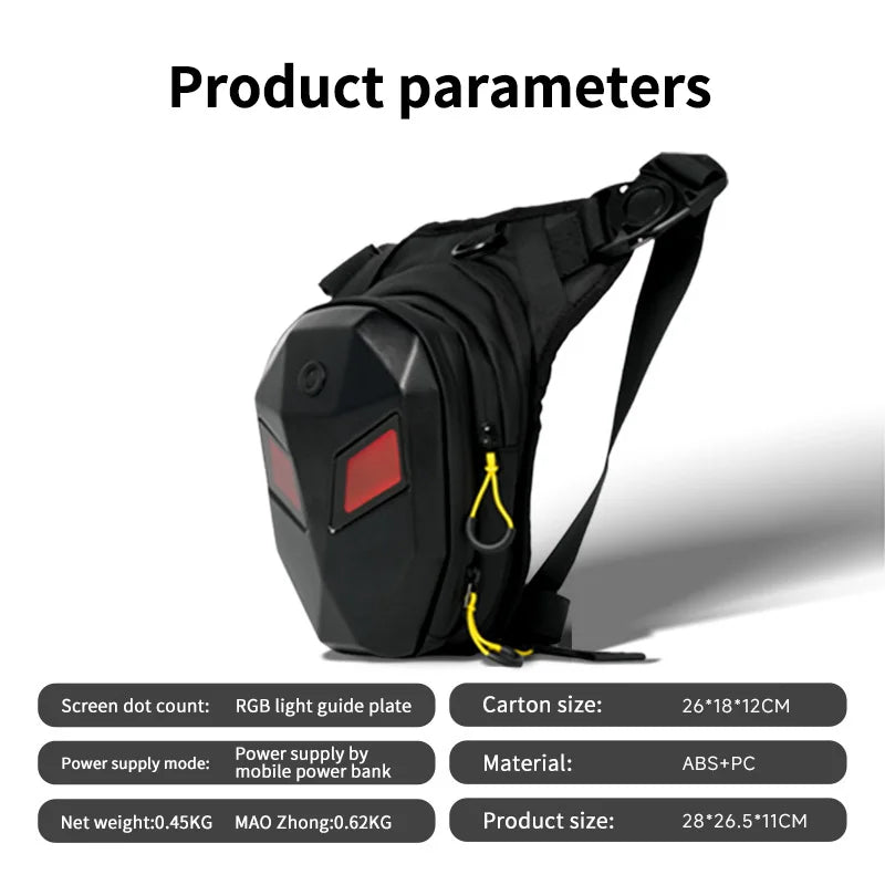 LED Riding Leg Bag Motorcycle Bike DIY pixel screen Single Cross Shoulder Waterproof Outdoor bag Loy Traveler S7-1 FireEye S8-1