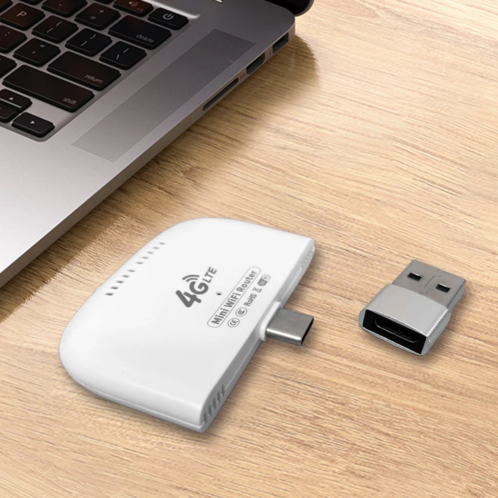 4G LTE Mini WiFi Router with USB Adapter Wireless Mobile Router Hotspot 4G LTE WiFi Modem Router for Home Office Travel Camping