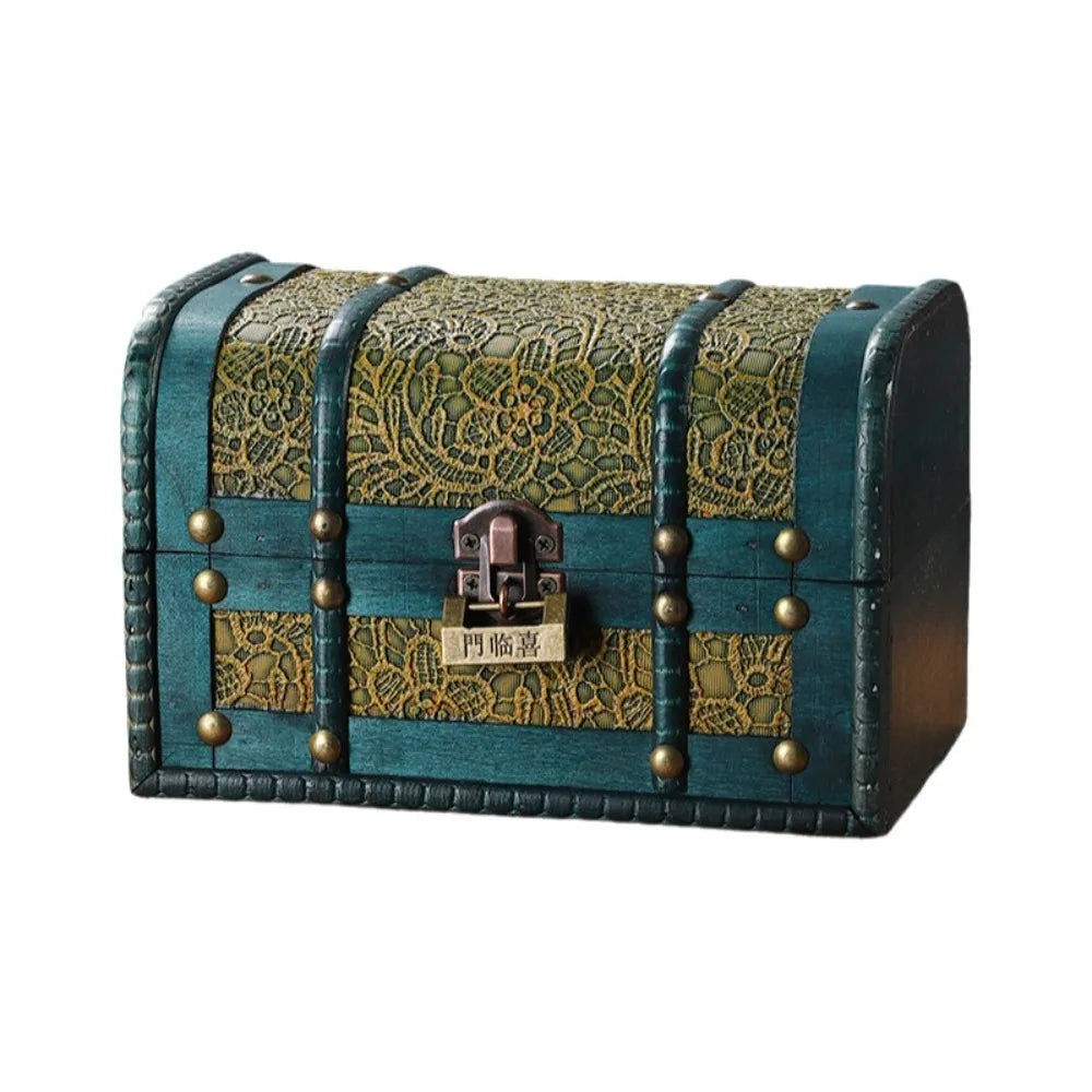 Antique Wooden Storage Box Wooden Antique Finish Jewelry Keepsakes Box Carved Design with Lid Organizers Case Bedroom