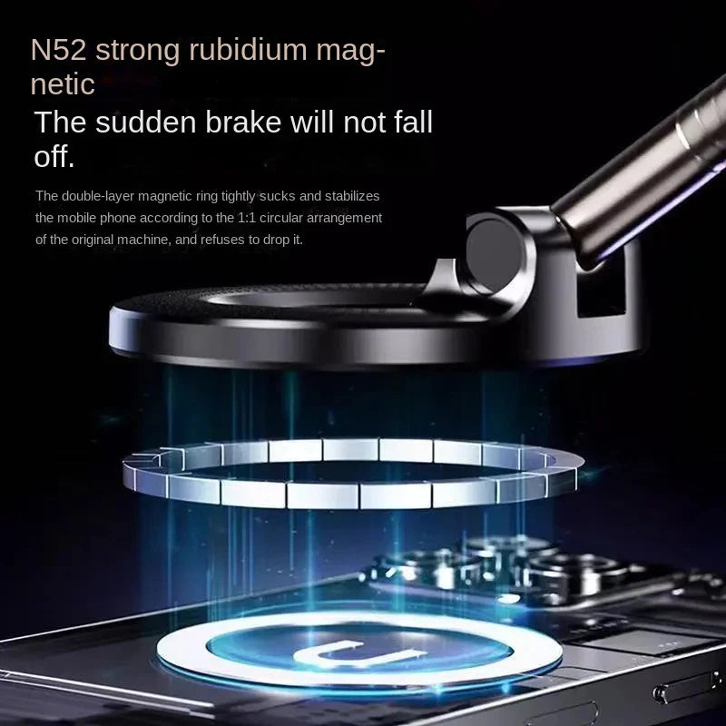 Strong Magnetic Car Phone Holder Foldable Design 360° Adjustable Vacuum Mount for Car/Desk/Bathroom/Universal Use Phone Holder