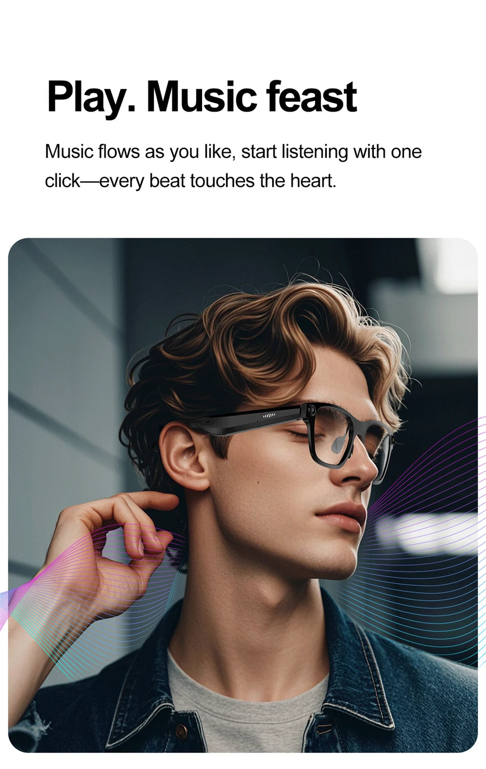 New AI Smart Glasses 500W Camera 1080P Video Smart Glasses with Camera Bluetooth Glasses Anti-Blue Light Glasses Everyday Wear